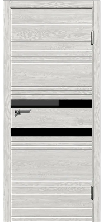 Фото Межкомнатная дверь Легенда Новелла 2 Лиственница серая,стекло черное Лиственница серая Стекло Лакобель черное